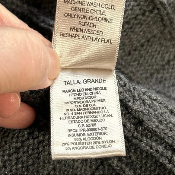 Leo‎ & Nicole Women’s Large Long Line Gray Open Front Sweater Angora Blend Boho - Picture 12 of 12